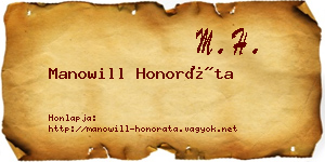 Manowill Honoráta névjegykártya